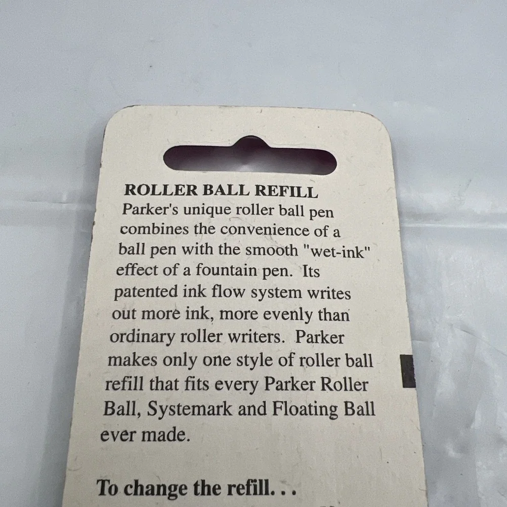 Vintage Parker Rollerball Pen Refill Black Medium 0.8mm 30215 Made in USA 1991